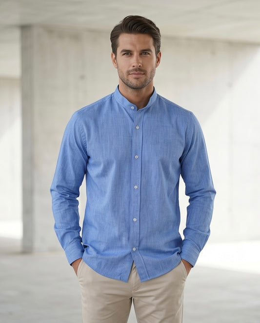 2H #8052025 Blue Linen Shirt