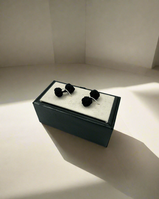 2H Black Fabric Cufflinks