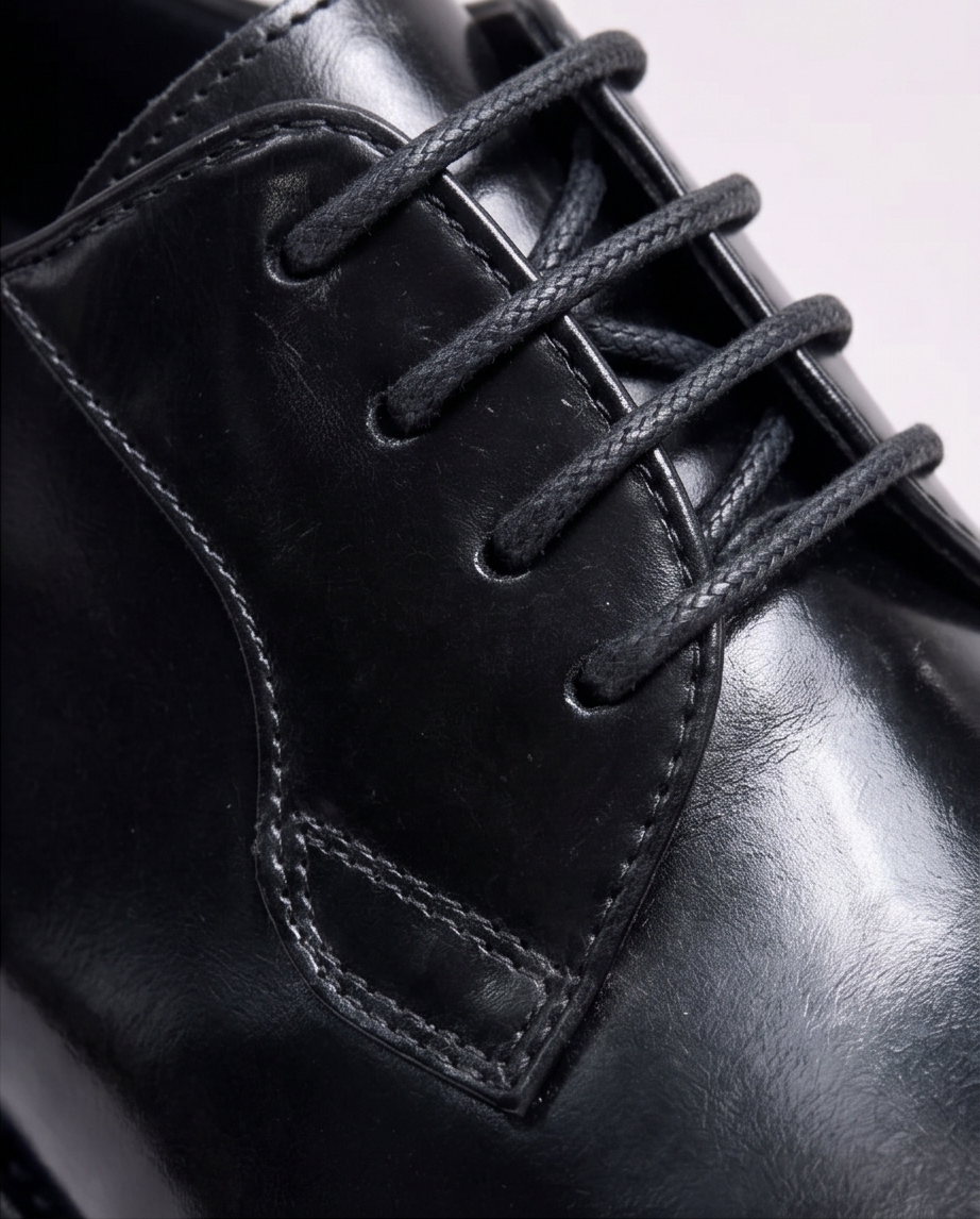 2H #13G Genuine Leather Shining Black Formal Shoes