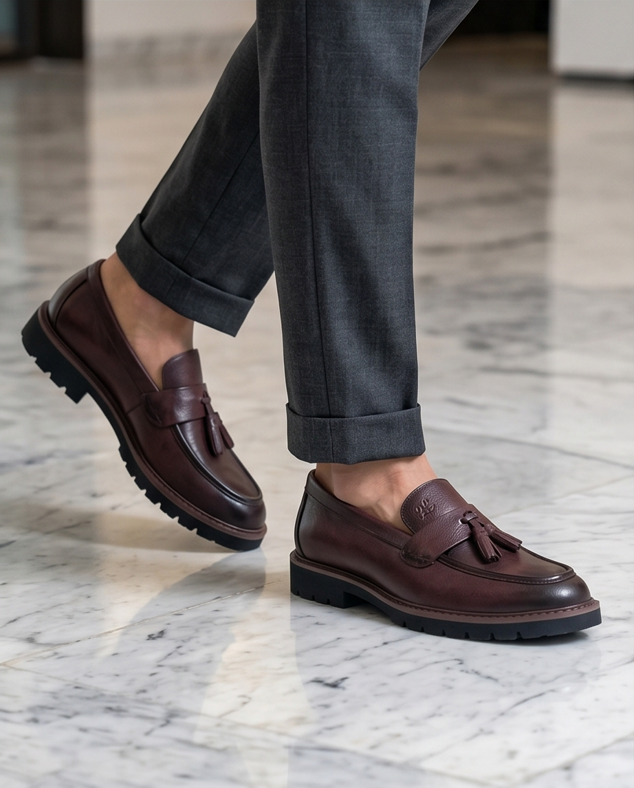 2H #004 Genuine Leather Brown Formal Shoes