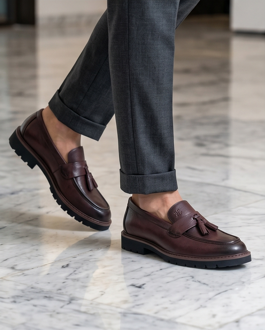 2H #004 Genuine Leather Brown Formal Shoes