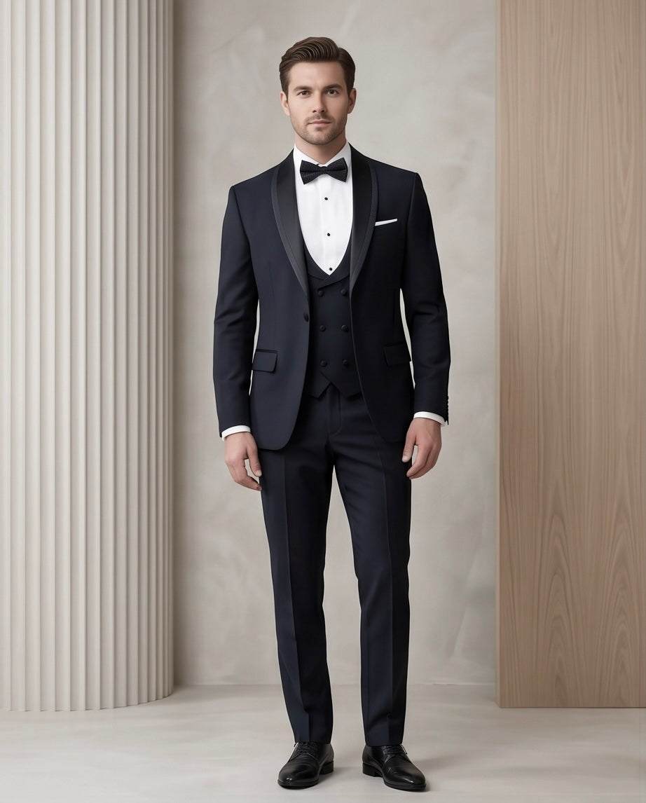 2H Black Wedding Suit 2 Pieces