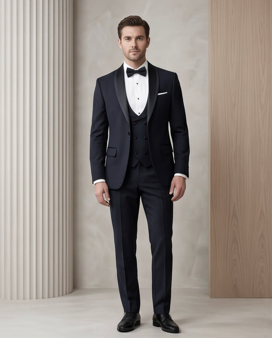 2H Black Wedding Suit 2 Pieces