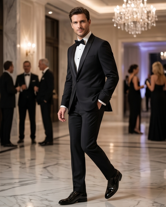 2H Black Wedding Suit