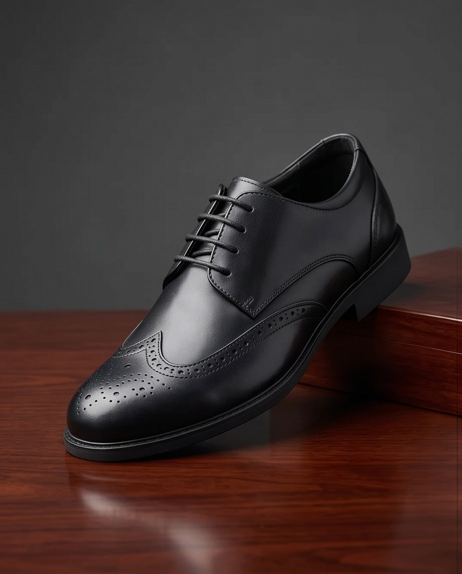 2H #JSL110-2 Black Formal Shoes