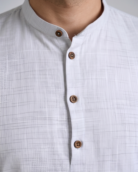SALE! 2H Gray Linen Three-Button Shirt