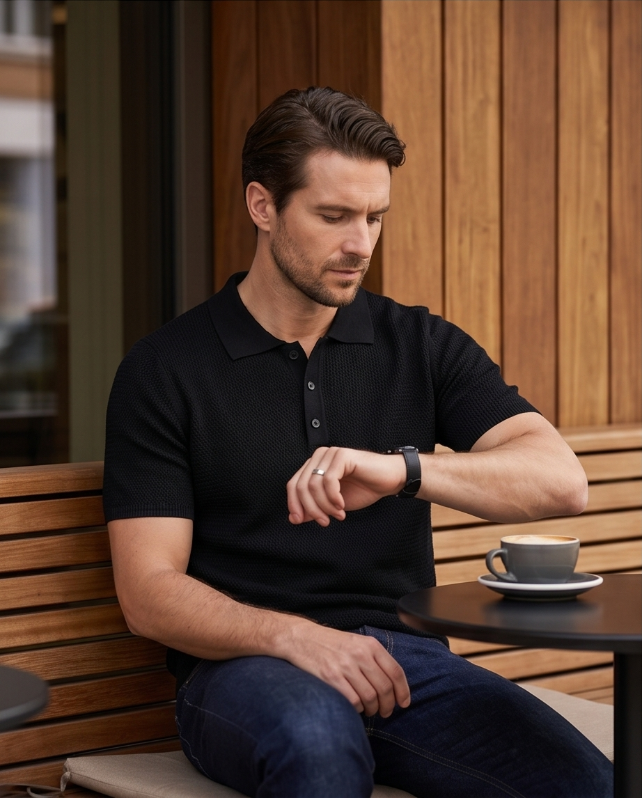 2H #452 Knitted Polo T-Shirt
