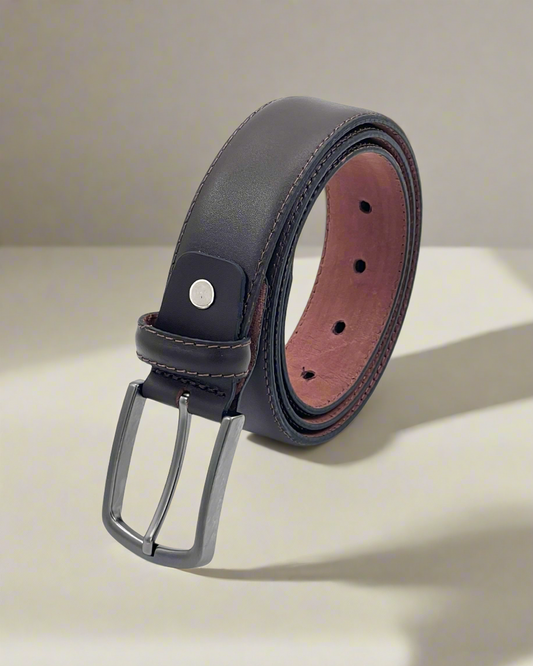 2H #EG Brown Genuine Leather Formal Belt