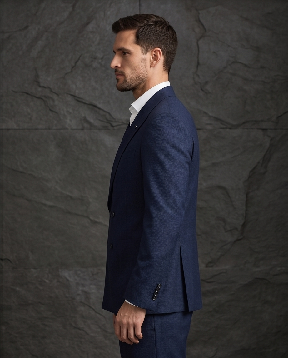 2H #004-2004-38 Navy Double Breasted Formal Suit