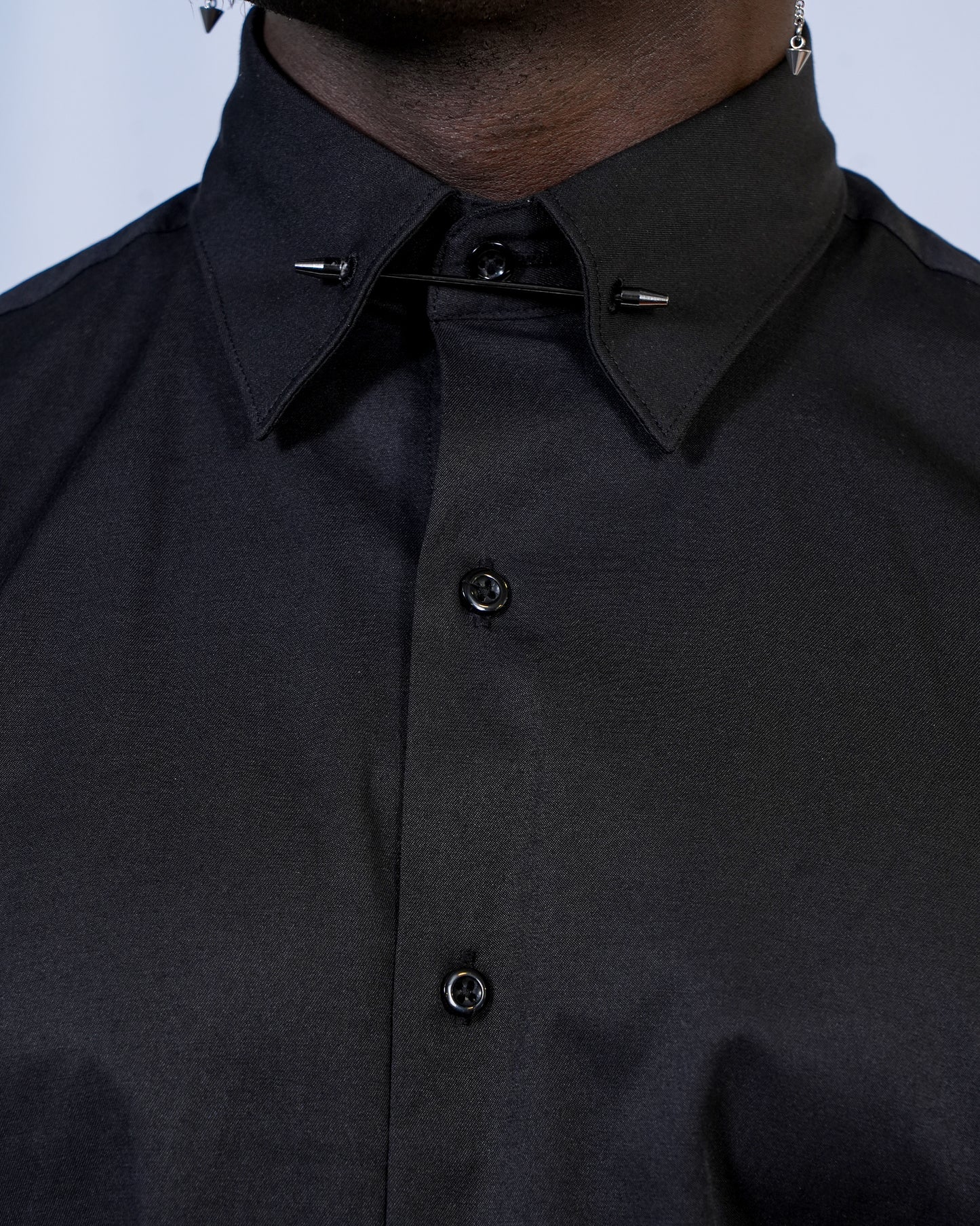 2H Black Classic Shirt With Pin