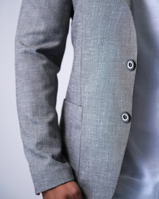 2H Gray Linen Blazer