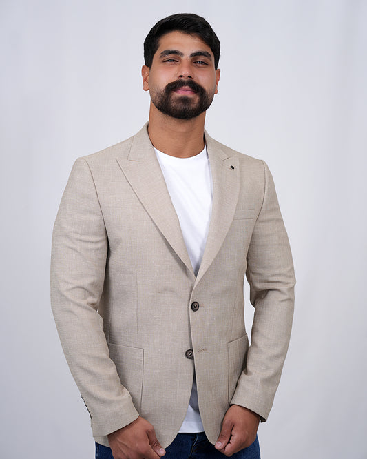 2H Beige Linen Blazer