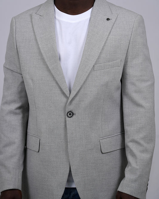 2H #26924 Light Gray One Button Blazer