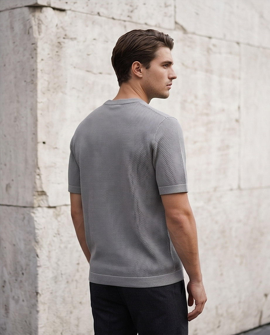 2H #454 Gray Knitted T-Shirt