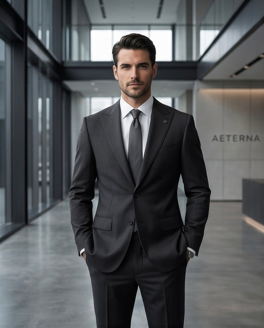 2H #003-1004-02 Black Formal suit