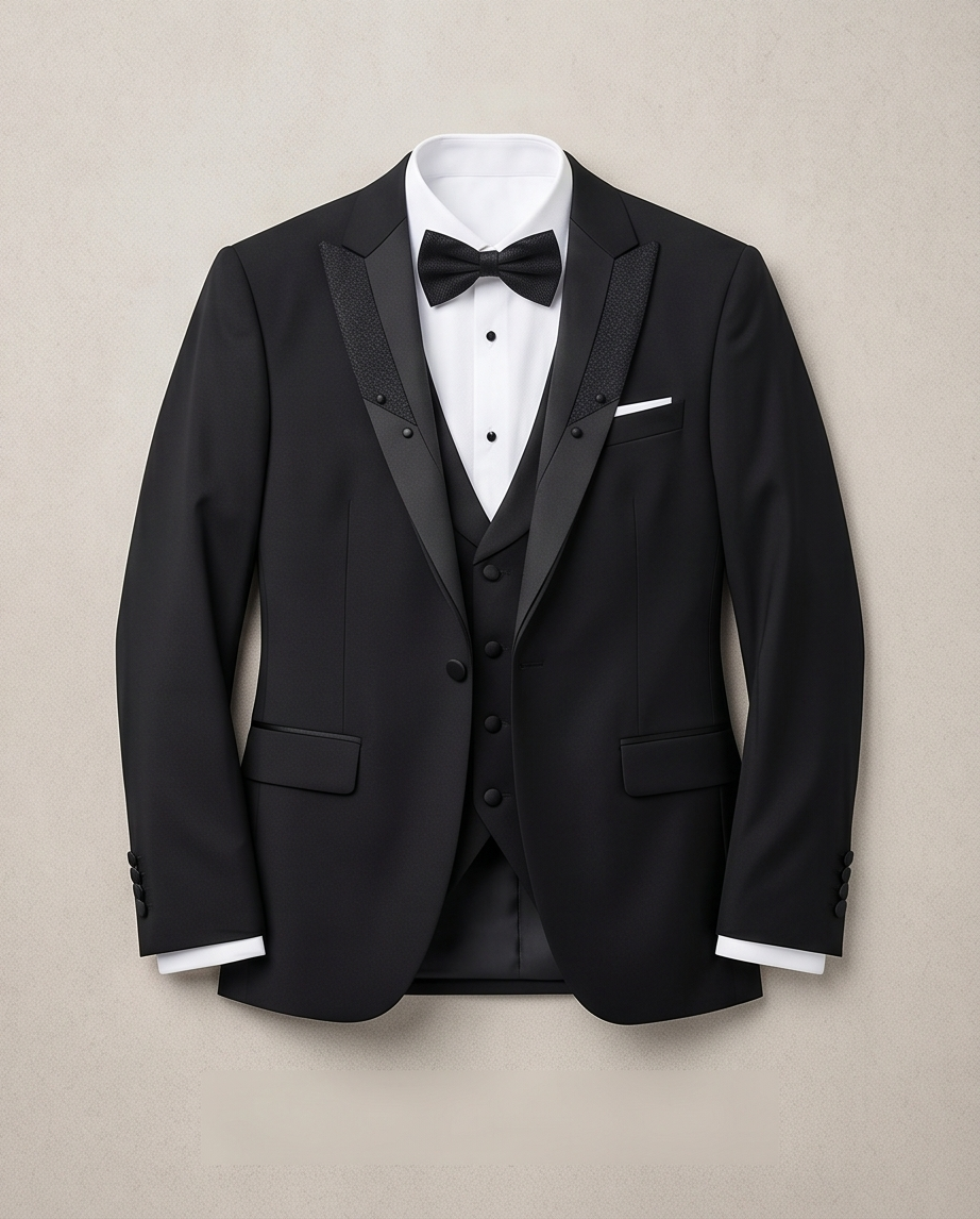 2H Black Wedding Suit 2 Pieces