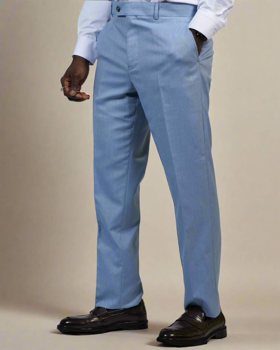 2H Blue One Button Collar Shawl Suit