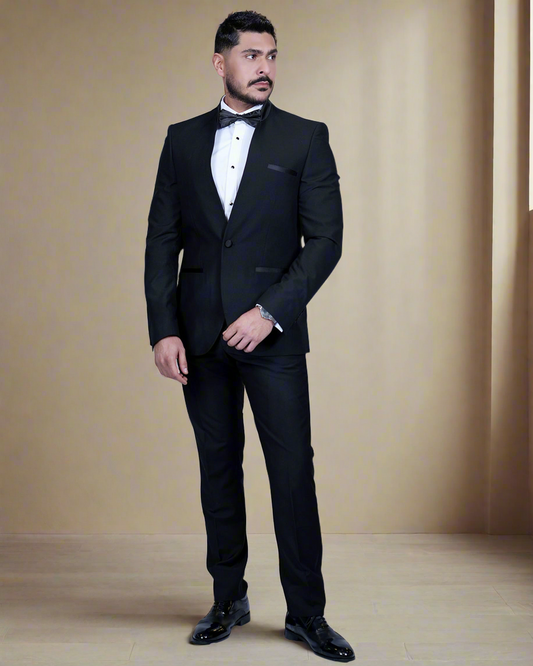 2H Black Wedding Suit 2 Pieces