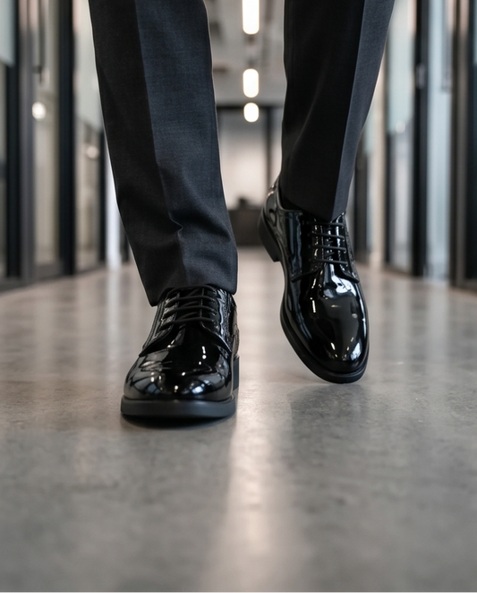 2H #01B Shining Black Formal Shoes