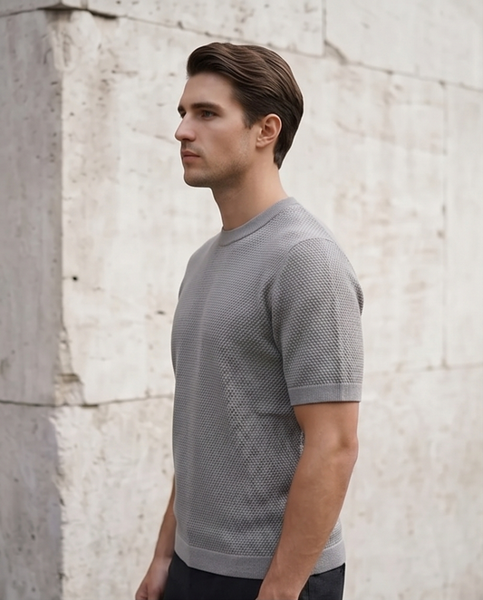 2H #454 Gray Knitted T-Shirt