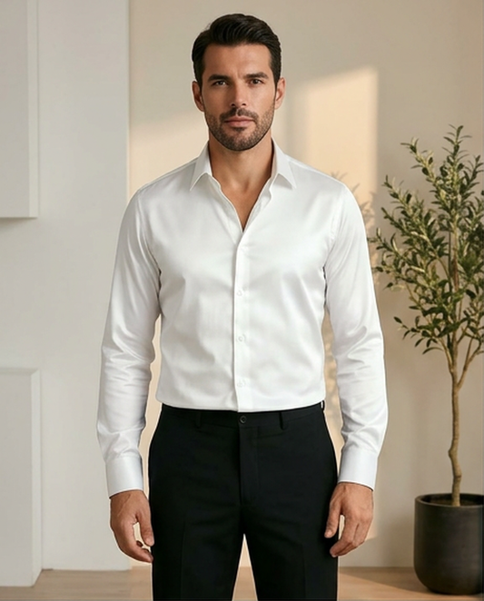 2H #11000063 White Formal Shirt