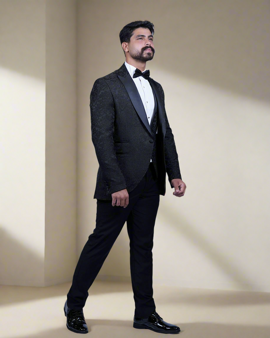 2H #250425 Black Wedding Suit