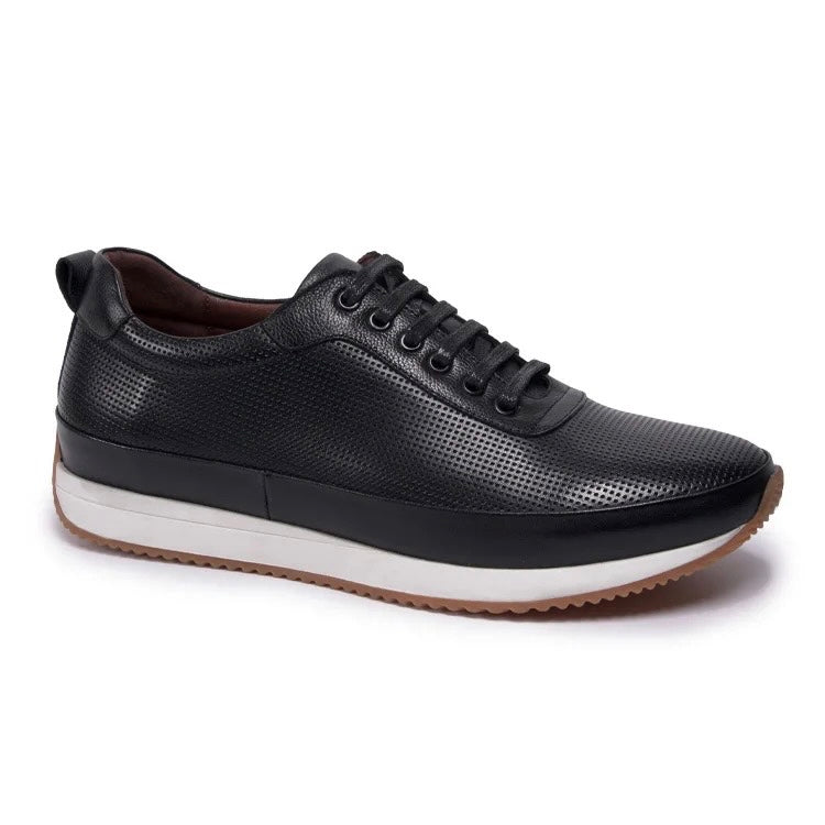 2H #B16024-131-909  Genuine Leather Black Casual Shoes