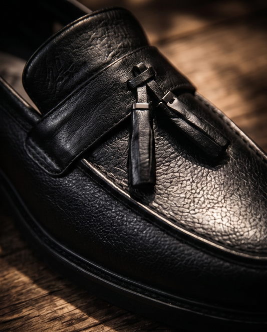 2H #14G Genuine Leather Black Formal Shoes