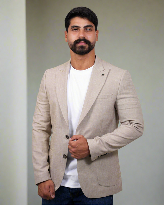 2H Beige Linen Blazer