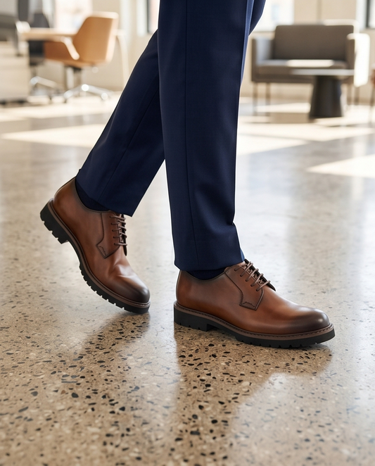 2H #006 Genuine Leather Brown Formal Shoes