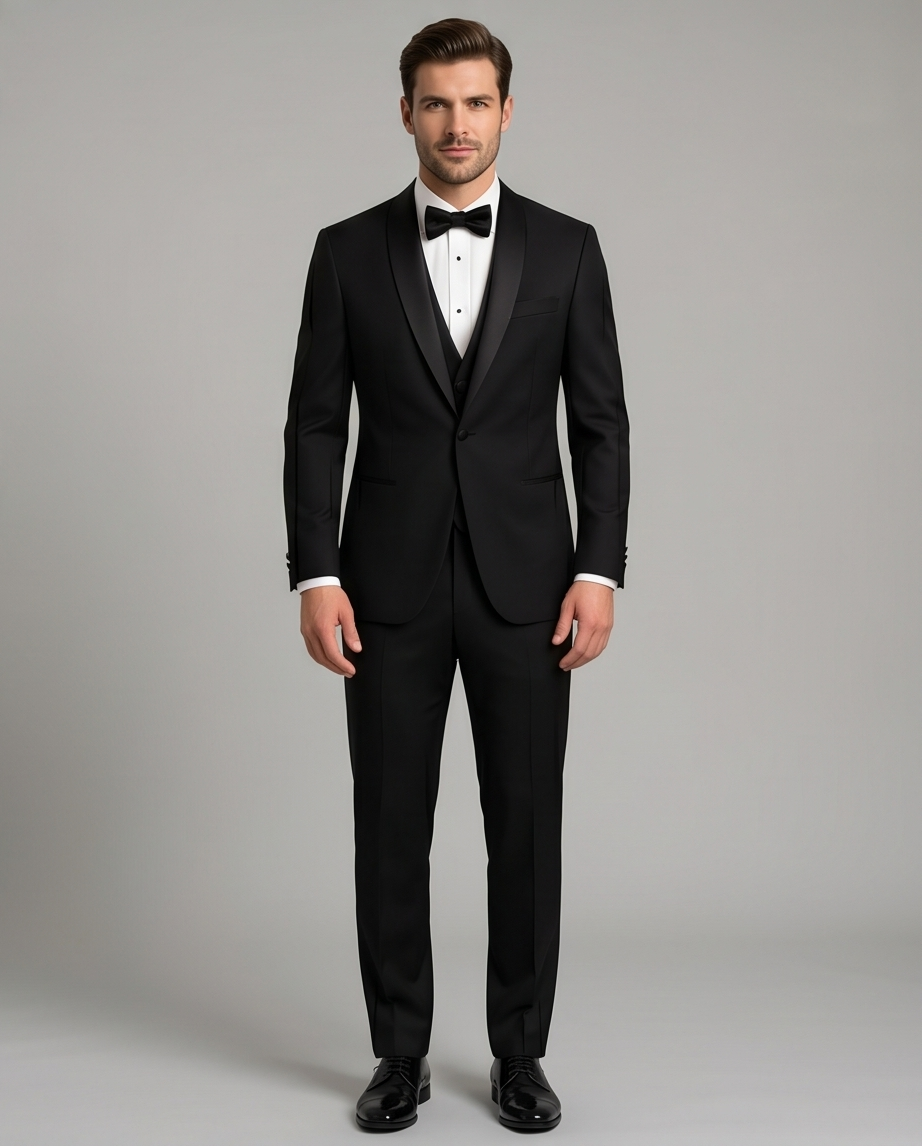 2H Black Wedding Suit