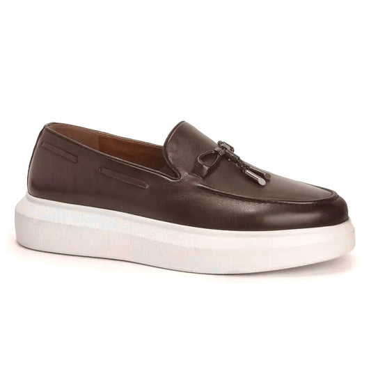 2H #6253-1501-810  Genuine Leather Brown Casual Shoes