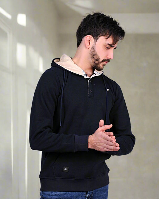 SALE! 2H #6318 Navy Men Sweater Cotton Hoodie