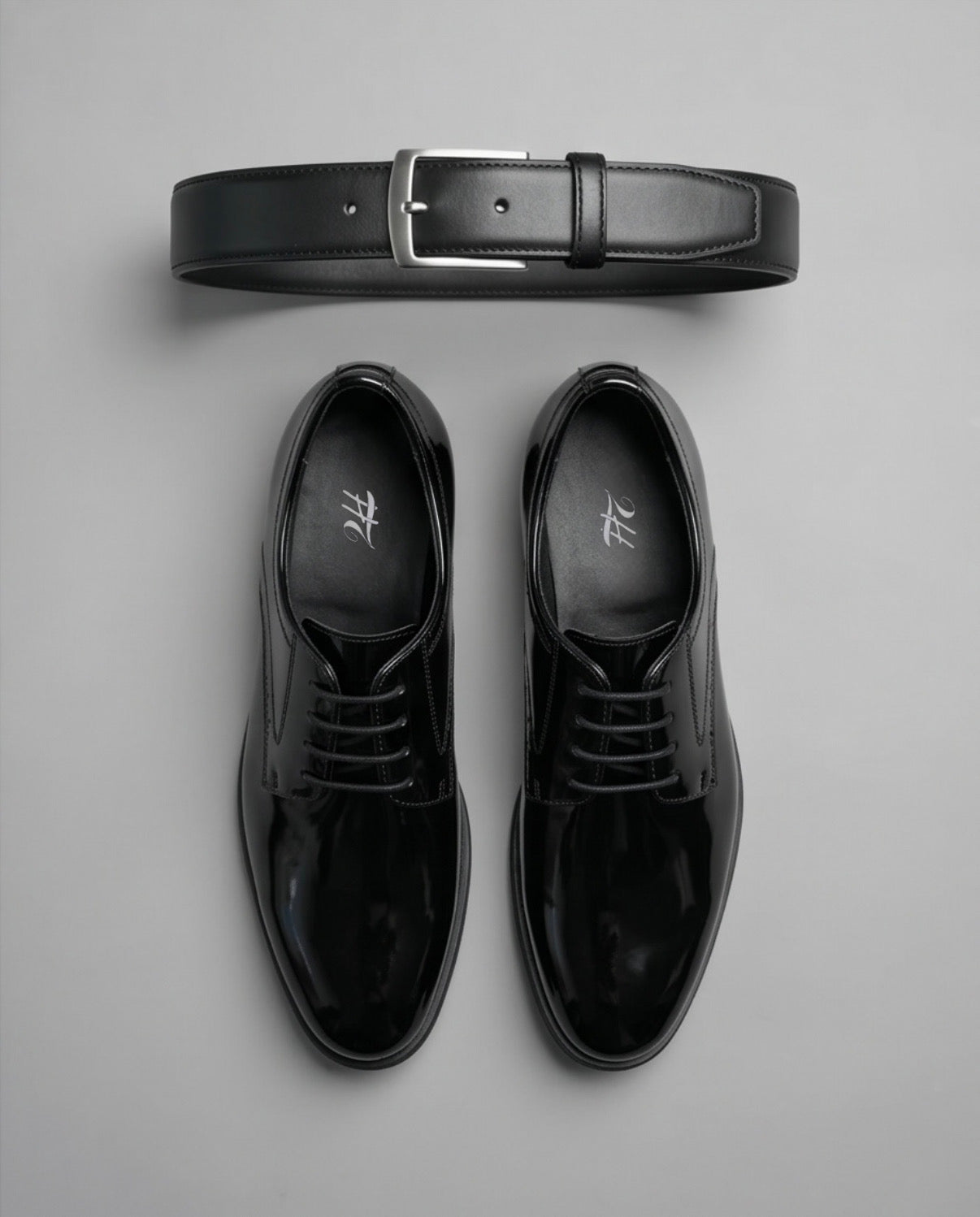 2H #01B Shining Black Formal Shoes