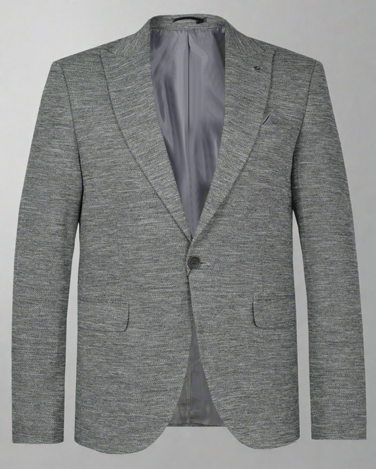 2H Gray Tweed One Button Blazer