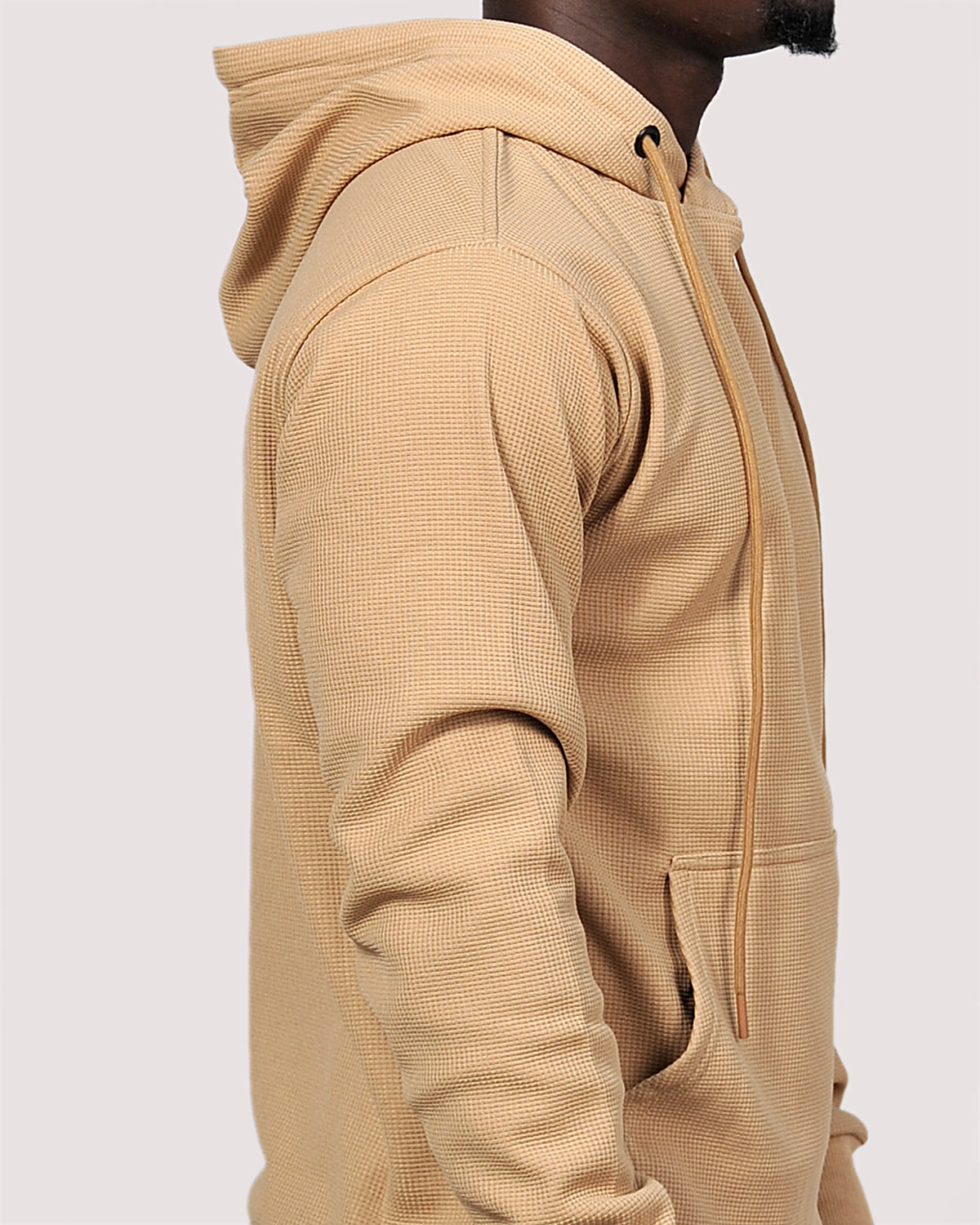 2H #9339 Beige Men Sweater Embossed Hoodie