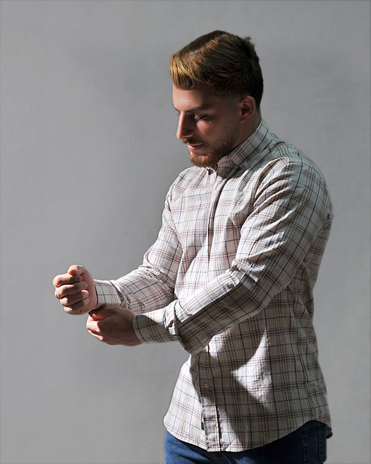 SALE! 2H Squared Light Beige Casual Shirt