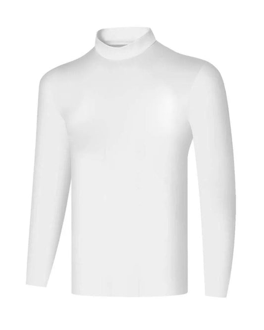 2H White High Neck Long Sleeve Sweater