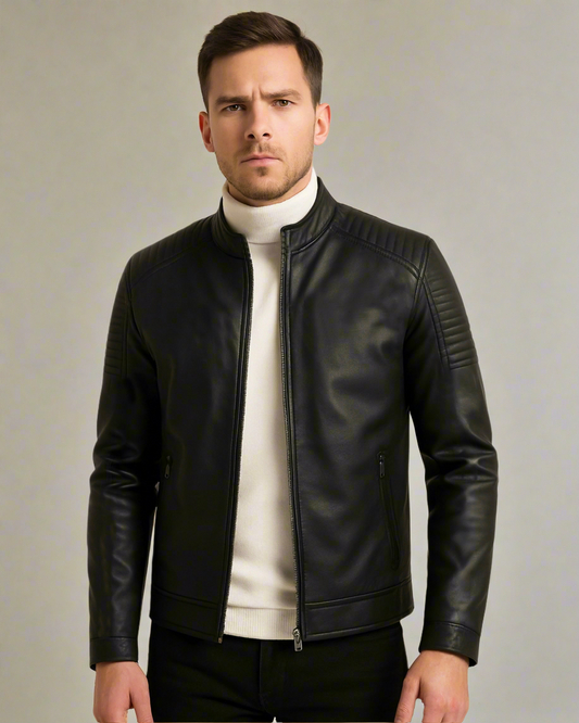 2H #801 Black Leather Jacket