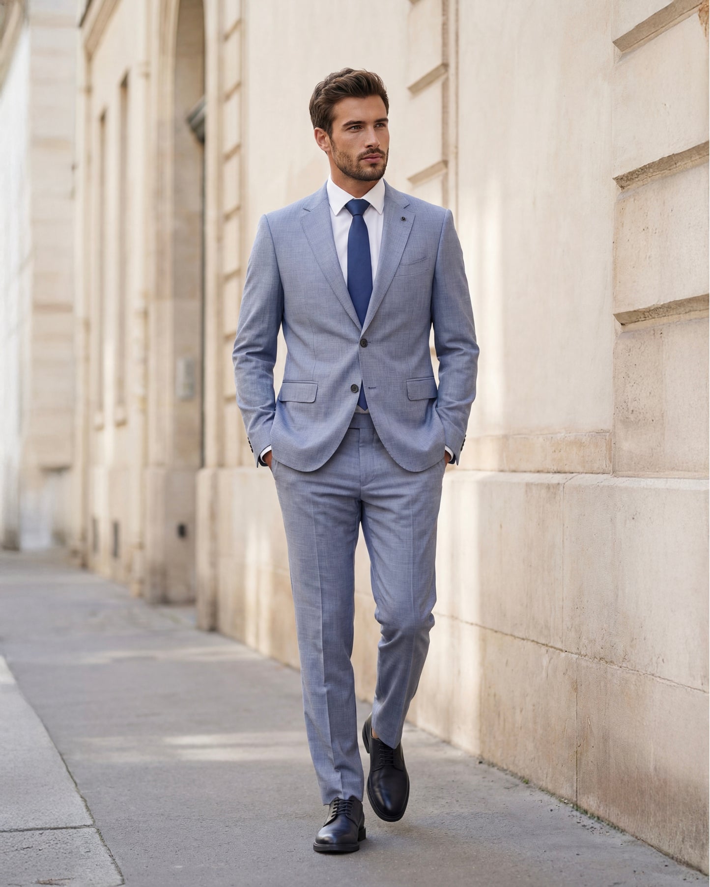 2H #002-1011-26 Light Blue Formal suit