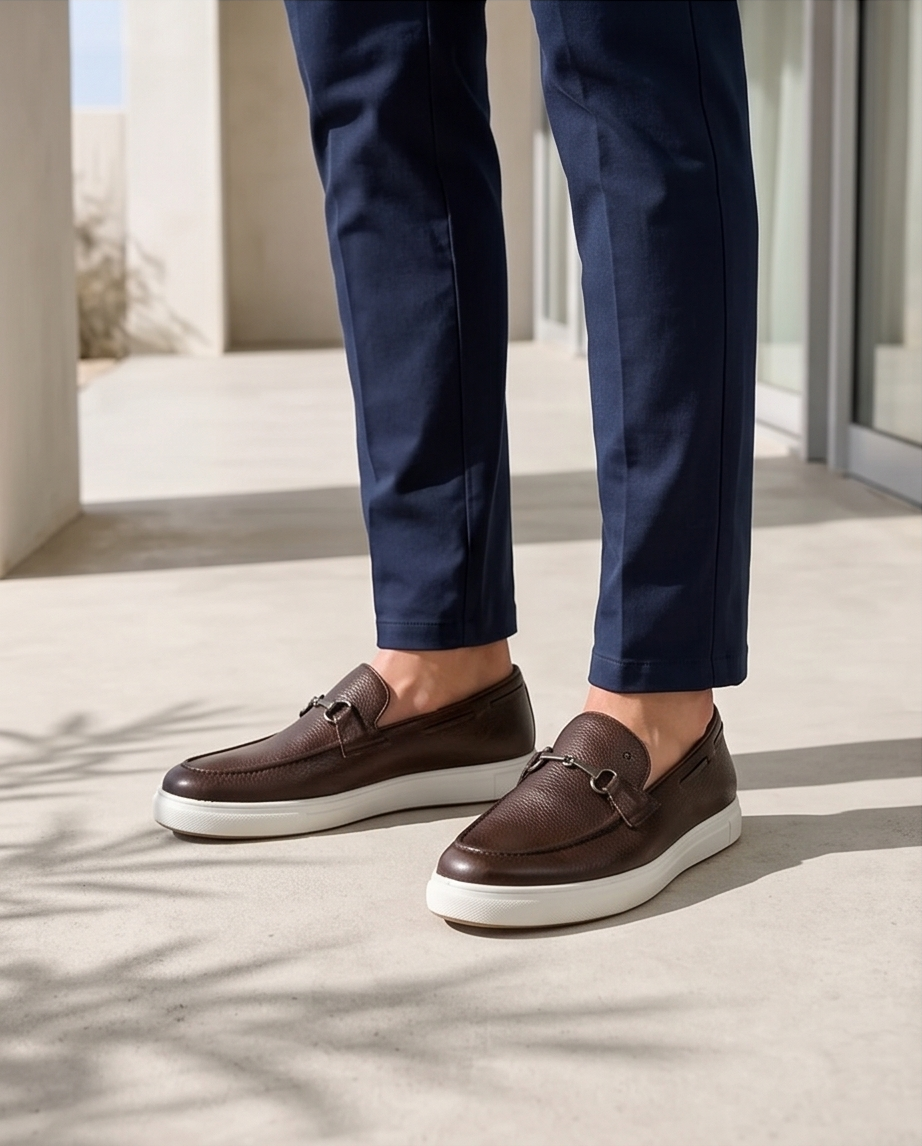 2H #02G Genuine Leather Brown Casual Shoes