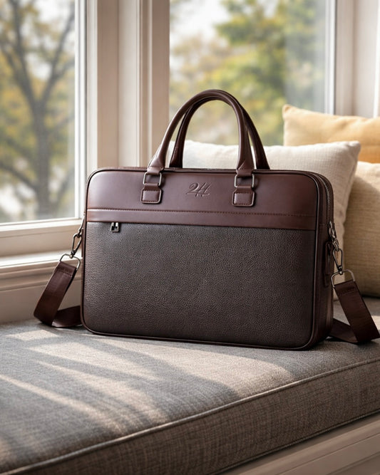 2H #SH225 Brown Laptop Bag