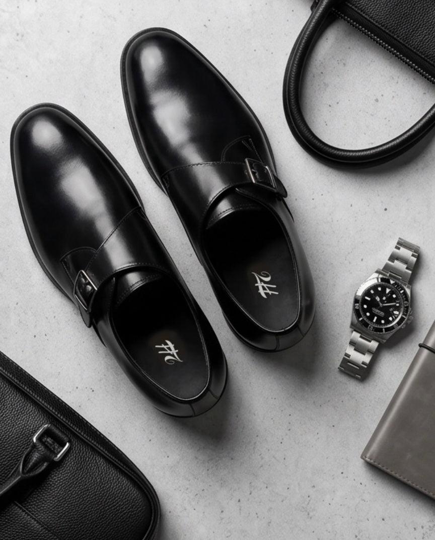 2H #2102 7001 1354 Black Formal shoes