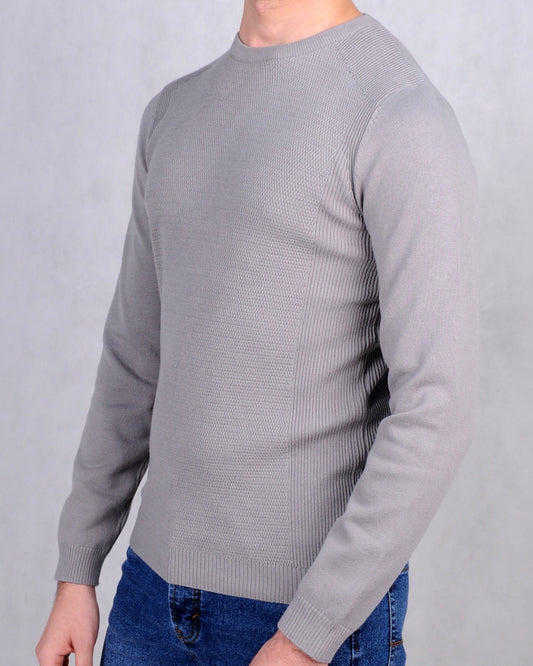 SALE! 2H #46040 Gray Pure Cotton Round Neck Sweater