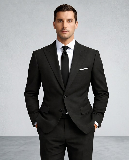 2H #003-3007-08 Black Formal Suit