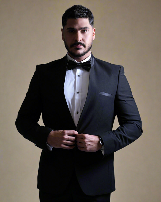 2H Black Wedding Suit 2 Pieces