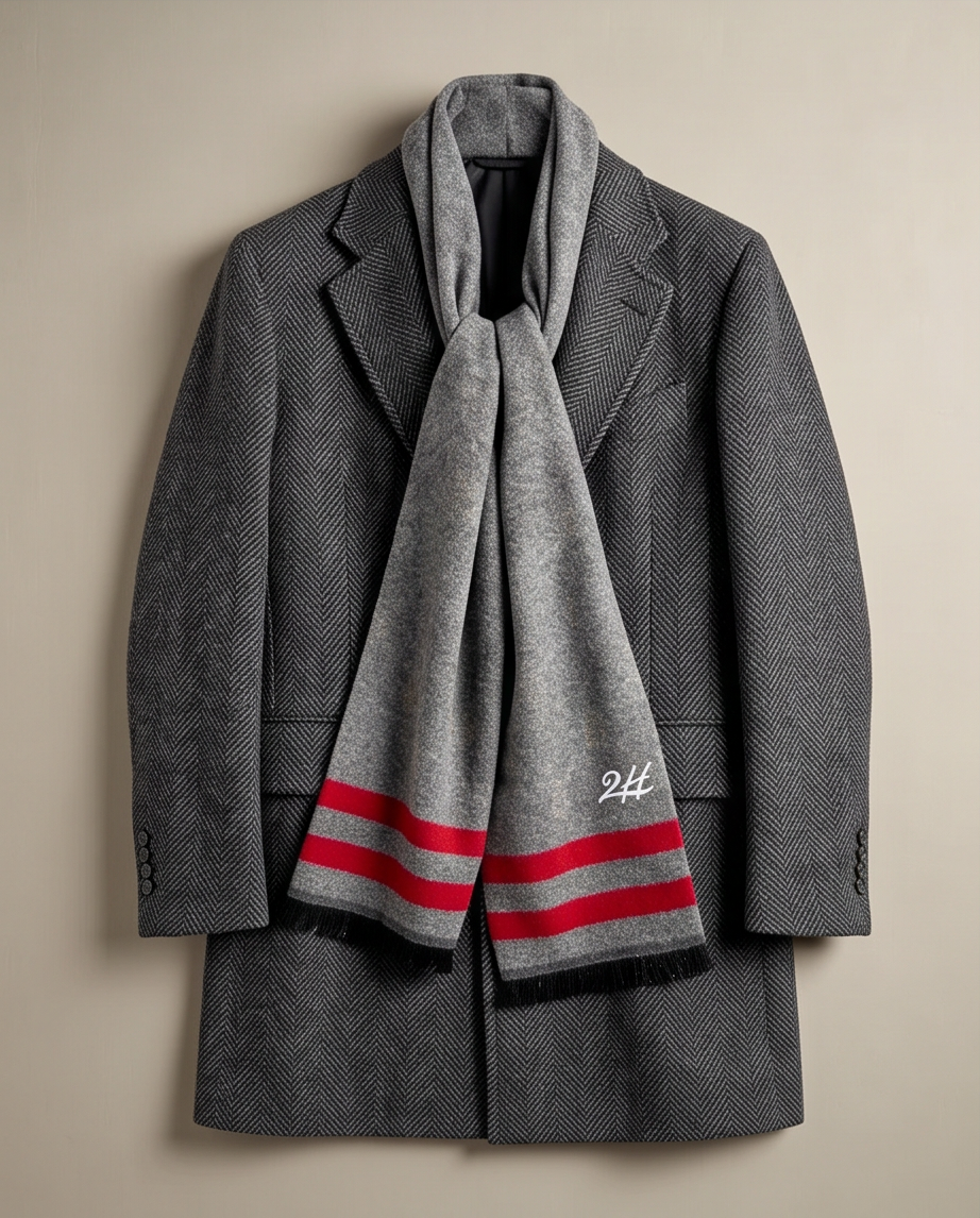 2H Gray & Beige Scarf