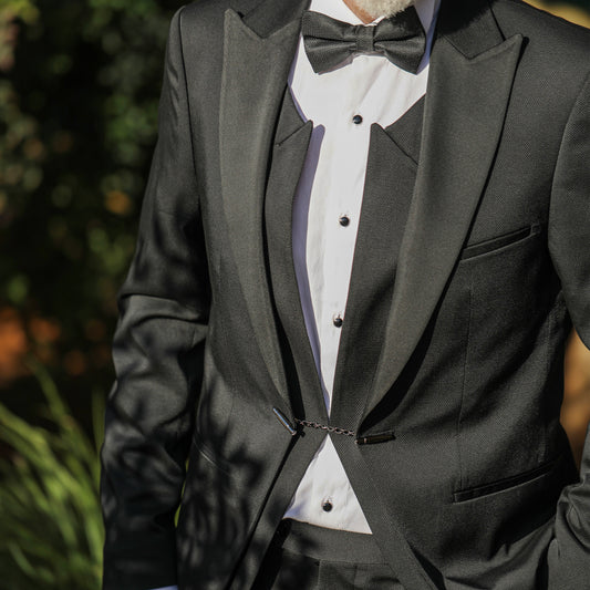 2H Black Wedding Suit 2 Pieces