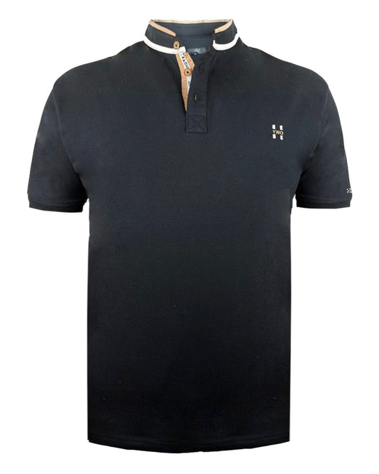 SALE! 2H #77041 Black Stand Up Collar T-shirt