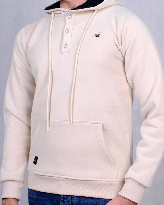 SALE! 2H #6318 Beige Men Sweater Cotton Hoodie